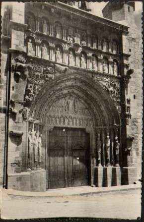 POSTAL DE SANGUESA. PORTADA DE SANTA MARIA LA REAL. SIGLO XII. Nº 23