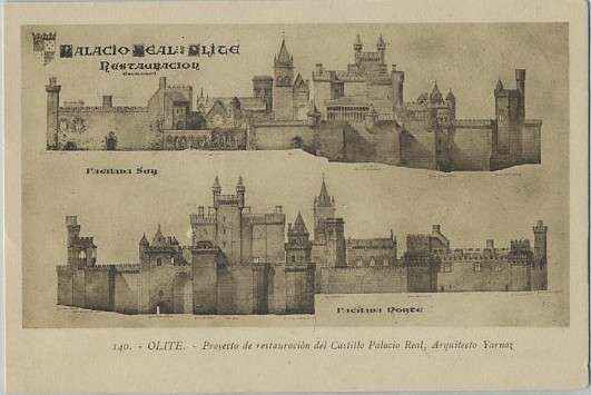 POSTAL DE NAVARRA OLITE Nº 140 PROYECTO RESTAURACION CASA PALACIO ARQUITECTO YARNOZ