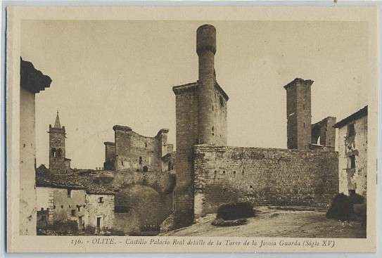 POSTAL DE NAVARRA OLITE Nº 136 CASTILLO PALACIO DEL REAL . TORRE DE LA JOYOSA GUARDA. SIGLO XV