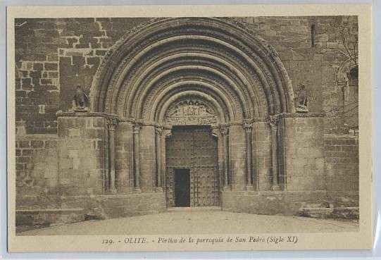 POSTAL DE NAVARRA OLITE Nº 129 PORTICO DE LA PARROQUIA SAN PEDRO. SIGLO Xl