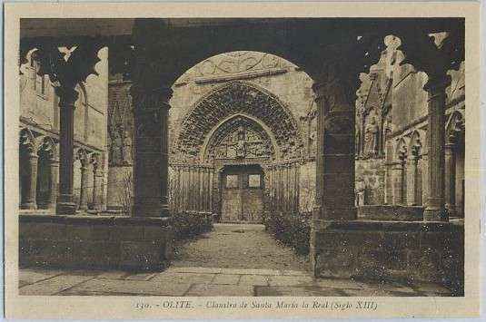 POSTAL DE NAVARRA OLITE Nº 130 CLAUSTRO DE SANTA MARIA LA REAL. SIGLO Xlll