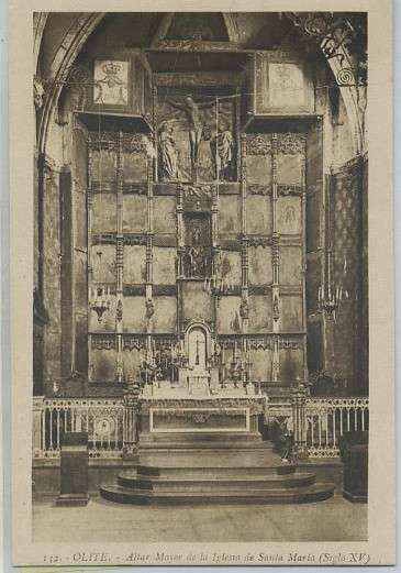 POSTAL DE NAVARRA OLITE Nº 132 ALTAR MAYOR DE LA IGLESIA DE SANTA MARIA