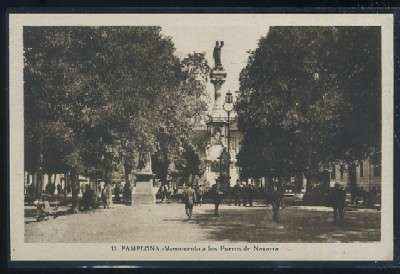 POSTAL ANTIGUA DE NAVARRA PAMPLONA - MONUMENTO A LOS FUEROS DE NAVARRA