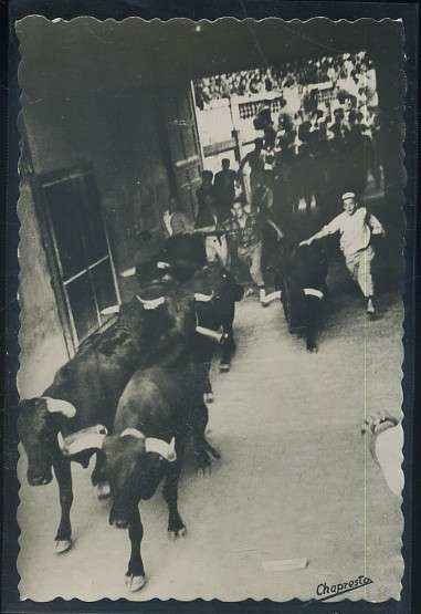 POSTAL DE PAMPLONA Nº 156 SAN FERMIN ENCIERROS - SALIDA DEL CALLEJON