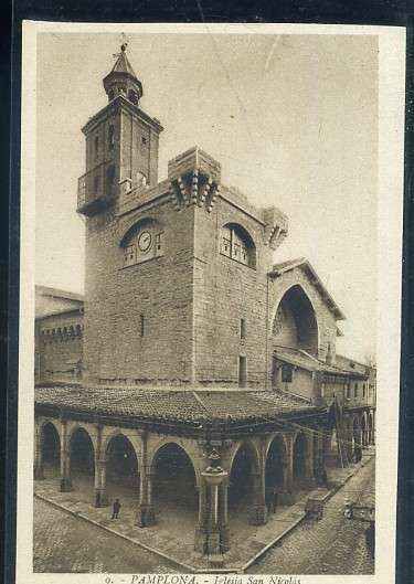 POSTAL ANTIGUA DE NAVARRA - PAMPLONA Nº 9 IGLESIA SAN NICOLAS