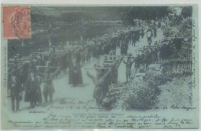 POSTAL ANTIGUA DE NAVARRA. PROCESION DE RONCEVEAUX
