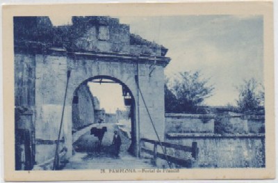 POSTAL ANTIGUA DE NAVARRA. PAMPLONA. PORTAL DE FRANCIA Nº 28