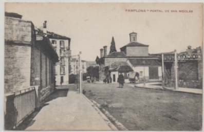 POSTAL DE ANTIGUA DE PAMPLONA. PORTAL DE SAN NICOLAS