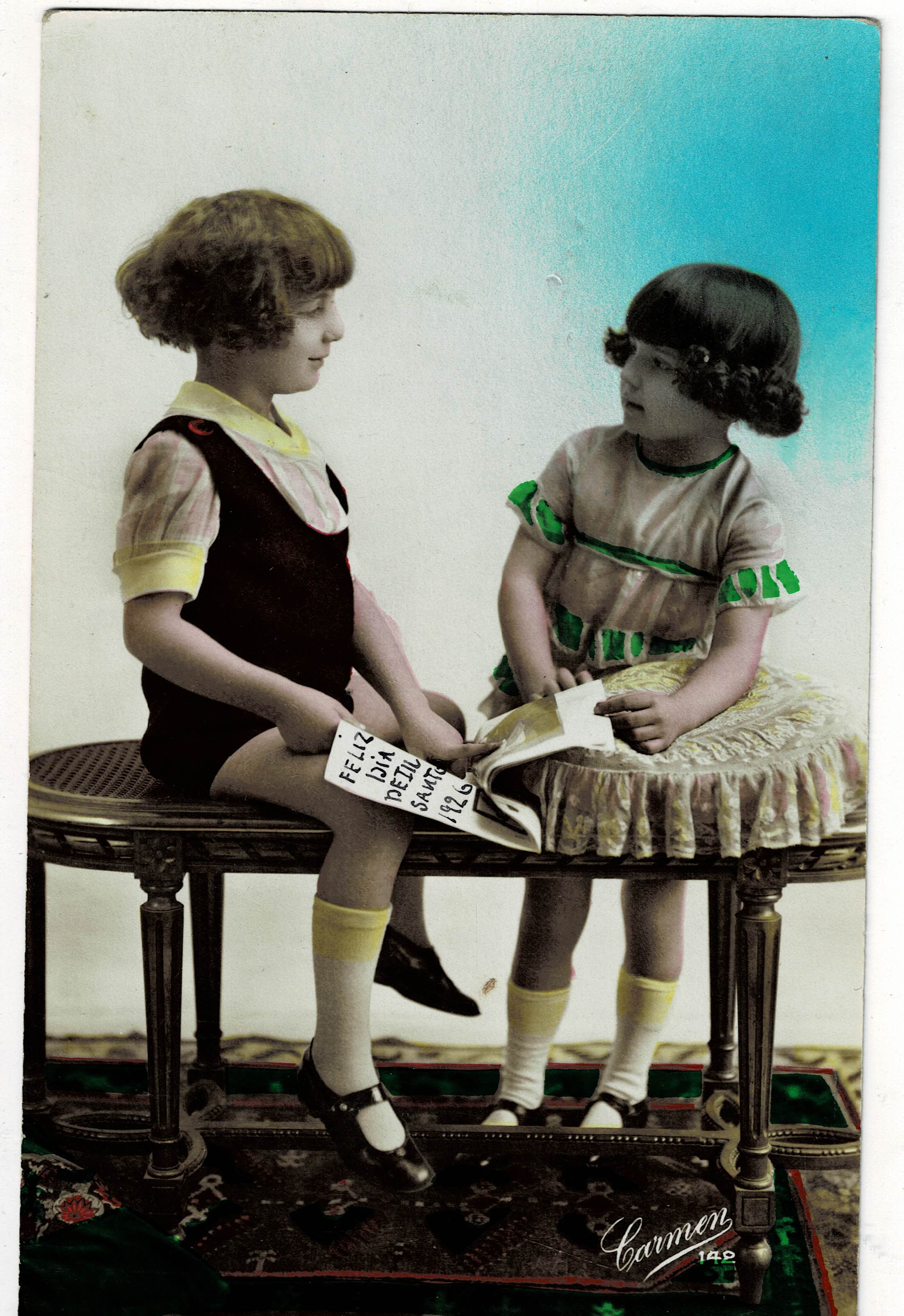POSTAL DE NIÑOS. NIÑOS A COLOR.