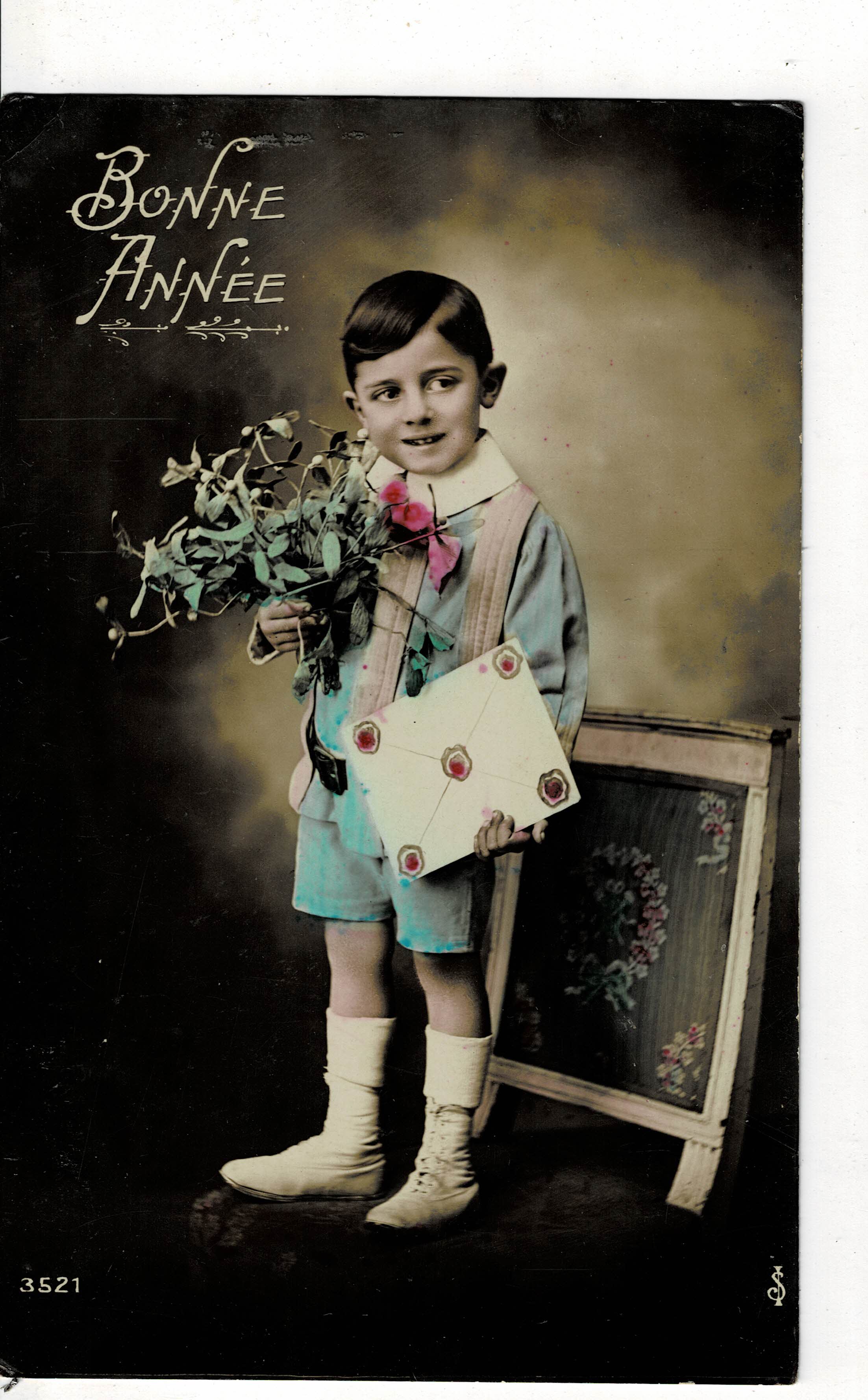 POSTAL DE NIÑOS. NIÑO BONNE ANNEE.