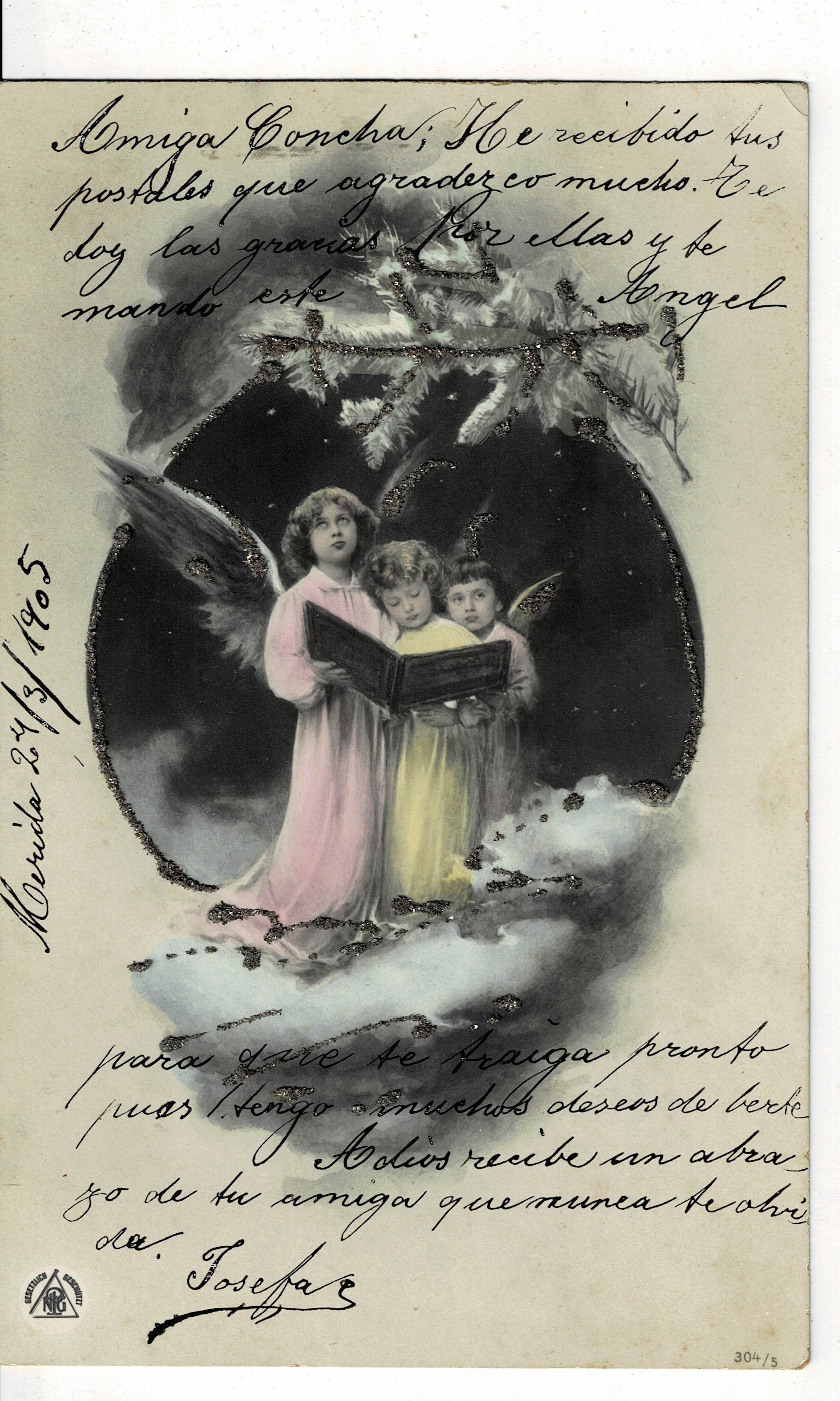 POSTAL DE NIÑOS. ANGELES.