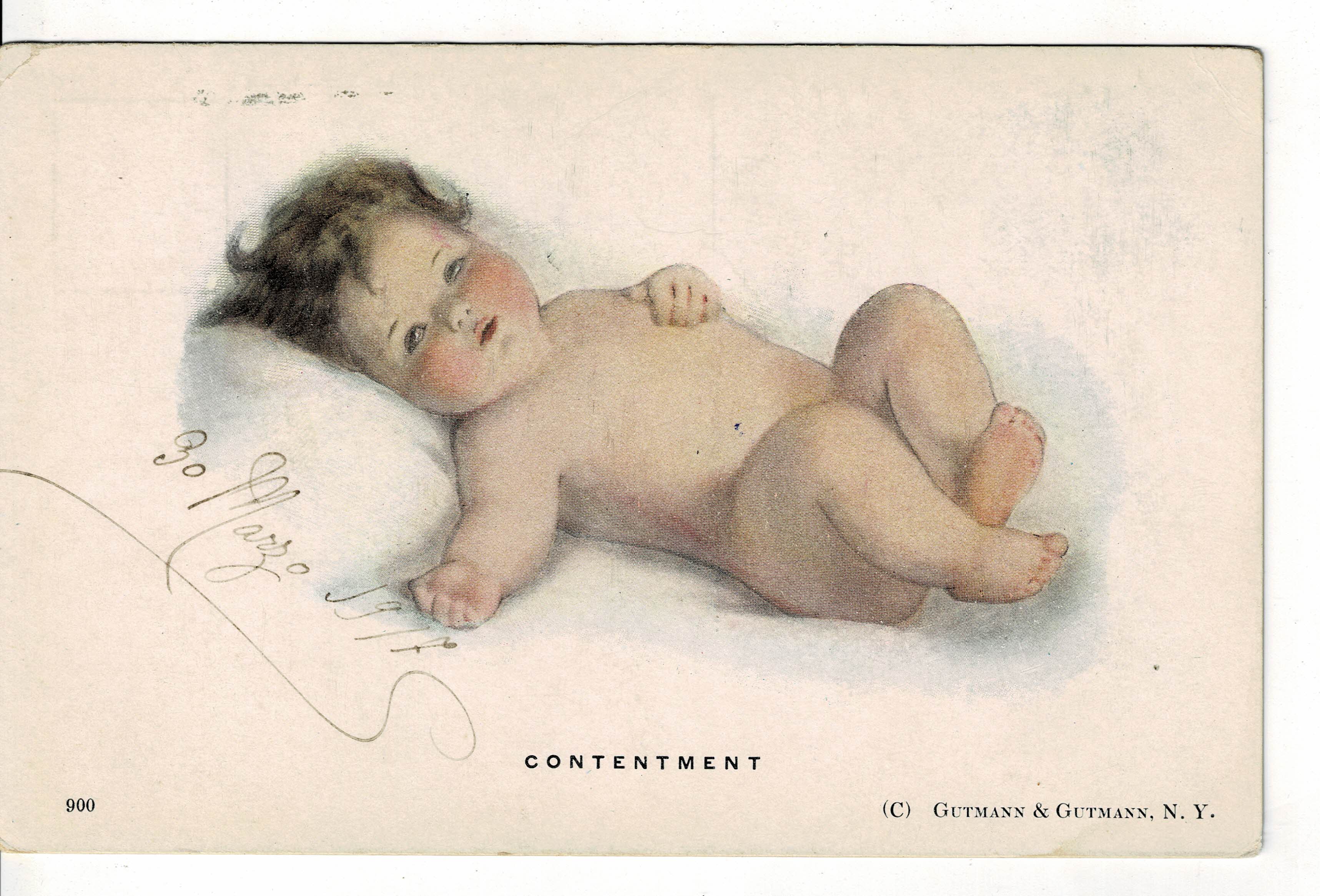 POSTAL DE NIÑOS. DIBUJO DE BEBE.