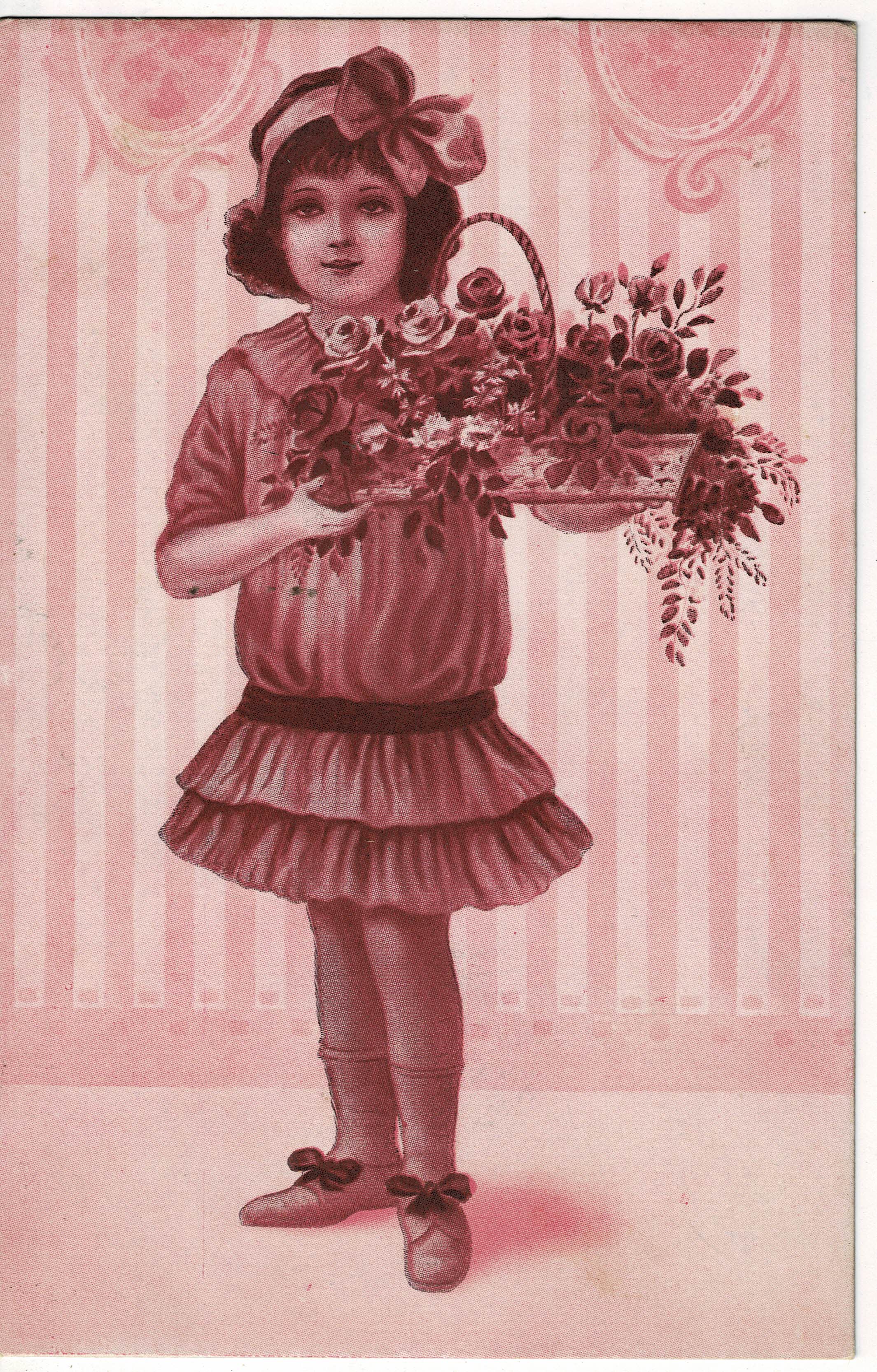POSTAL DE NIÑOS. DIBUJO NIÑA.