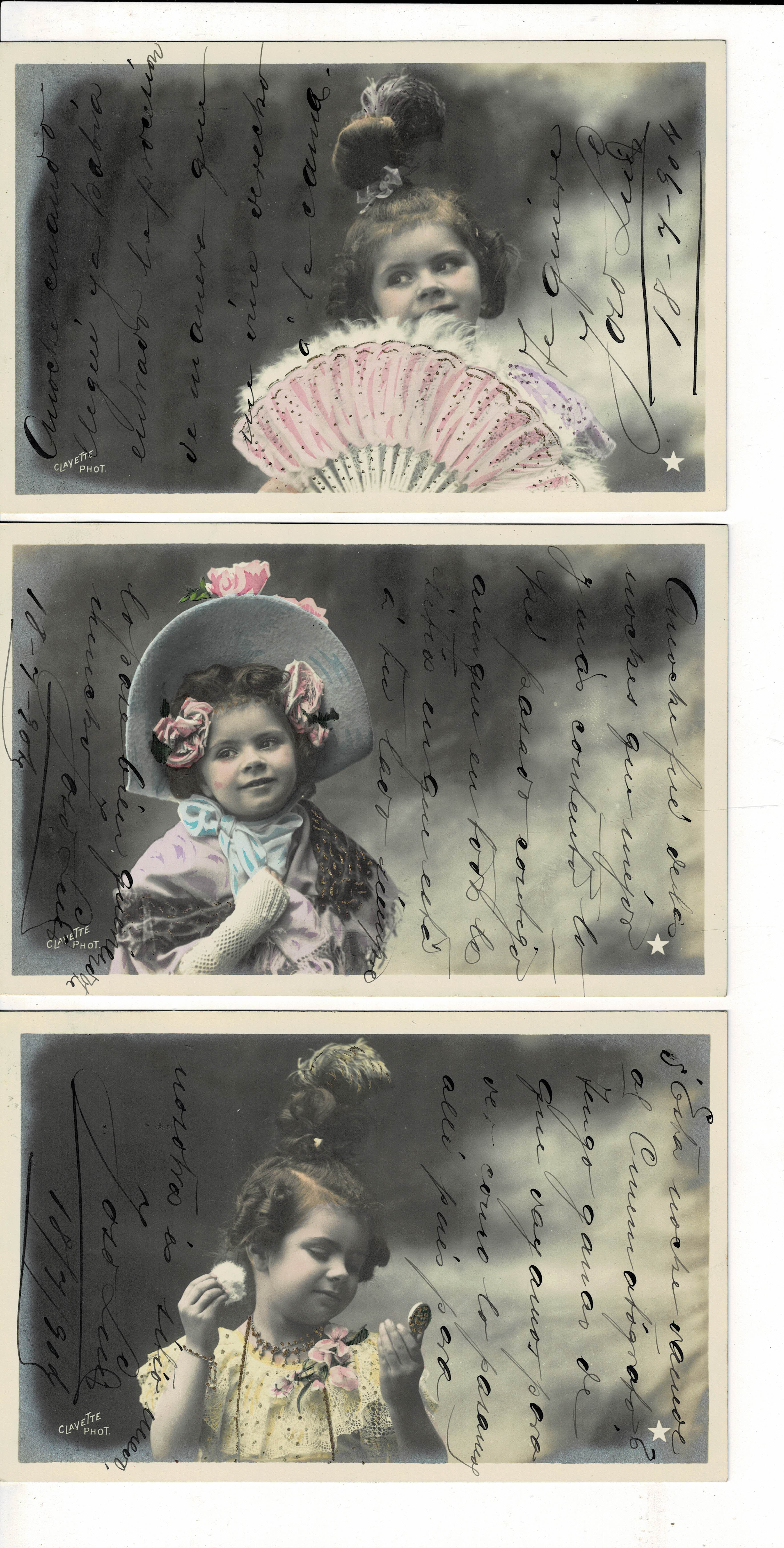 LOTE DE 3 POSTALES DE NIÑOS.
