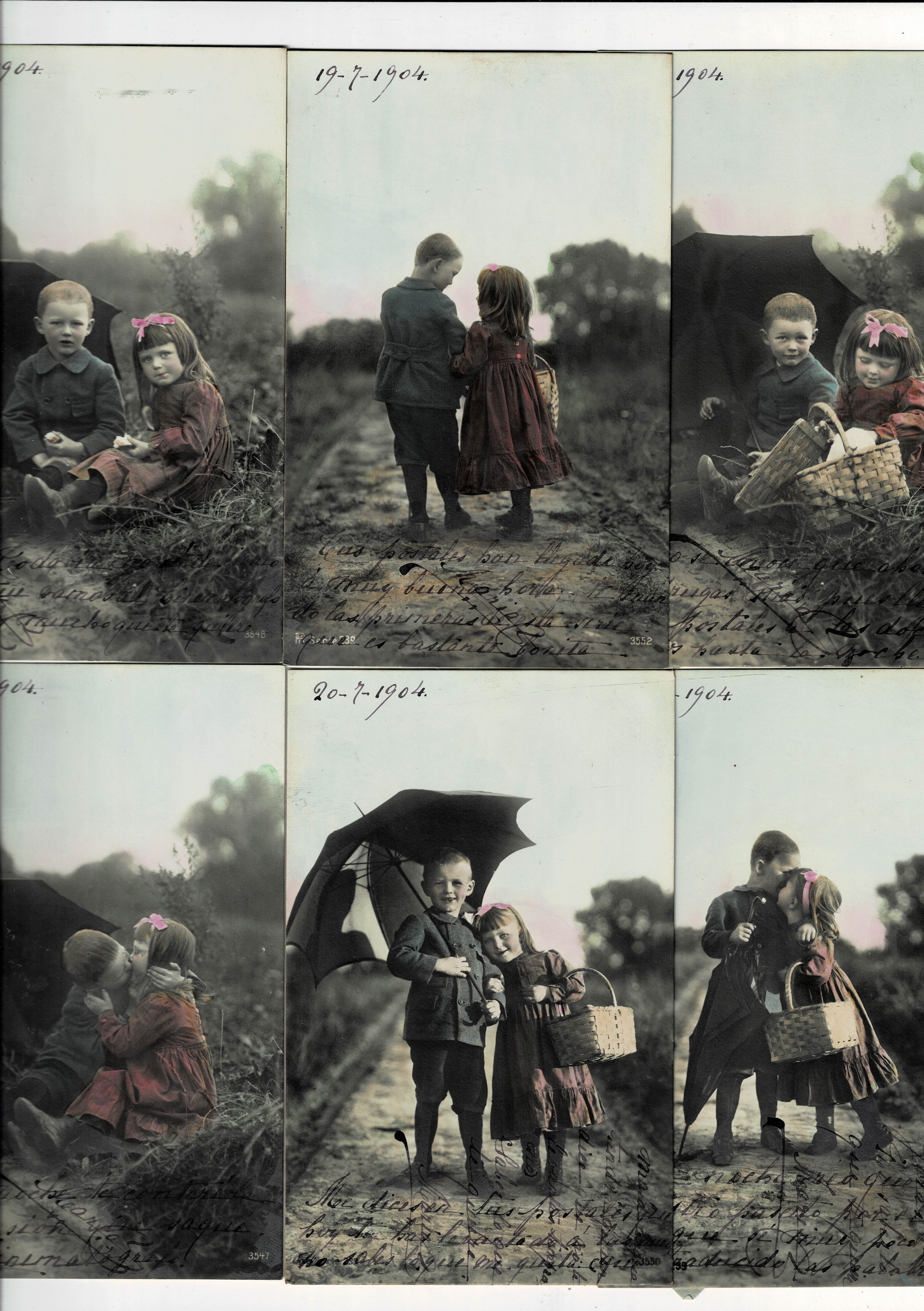 LOTE DE 6 POSTALES DE NIÑOS.