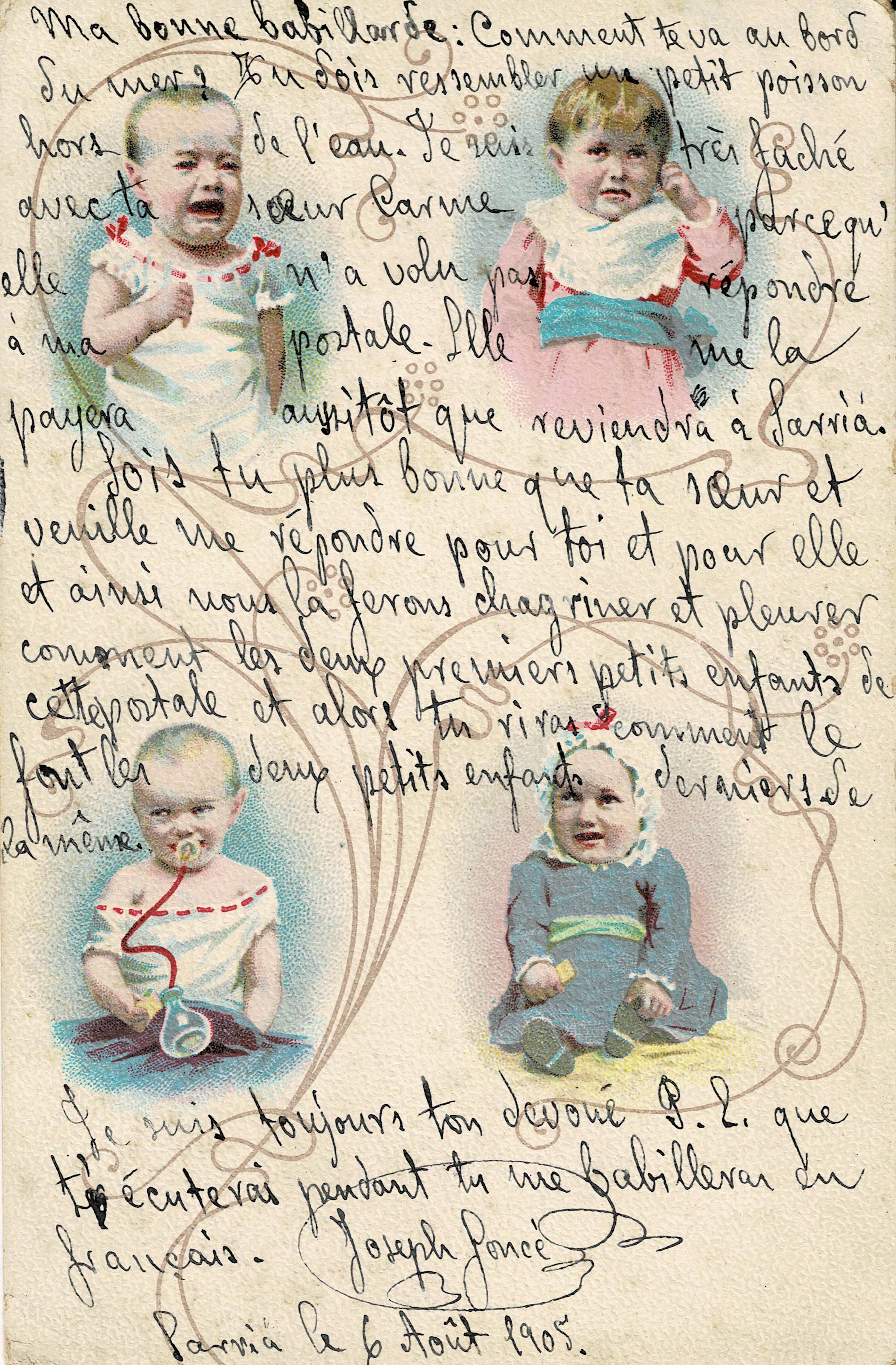 POSTAL CON VARIOS NIÑOS.