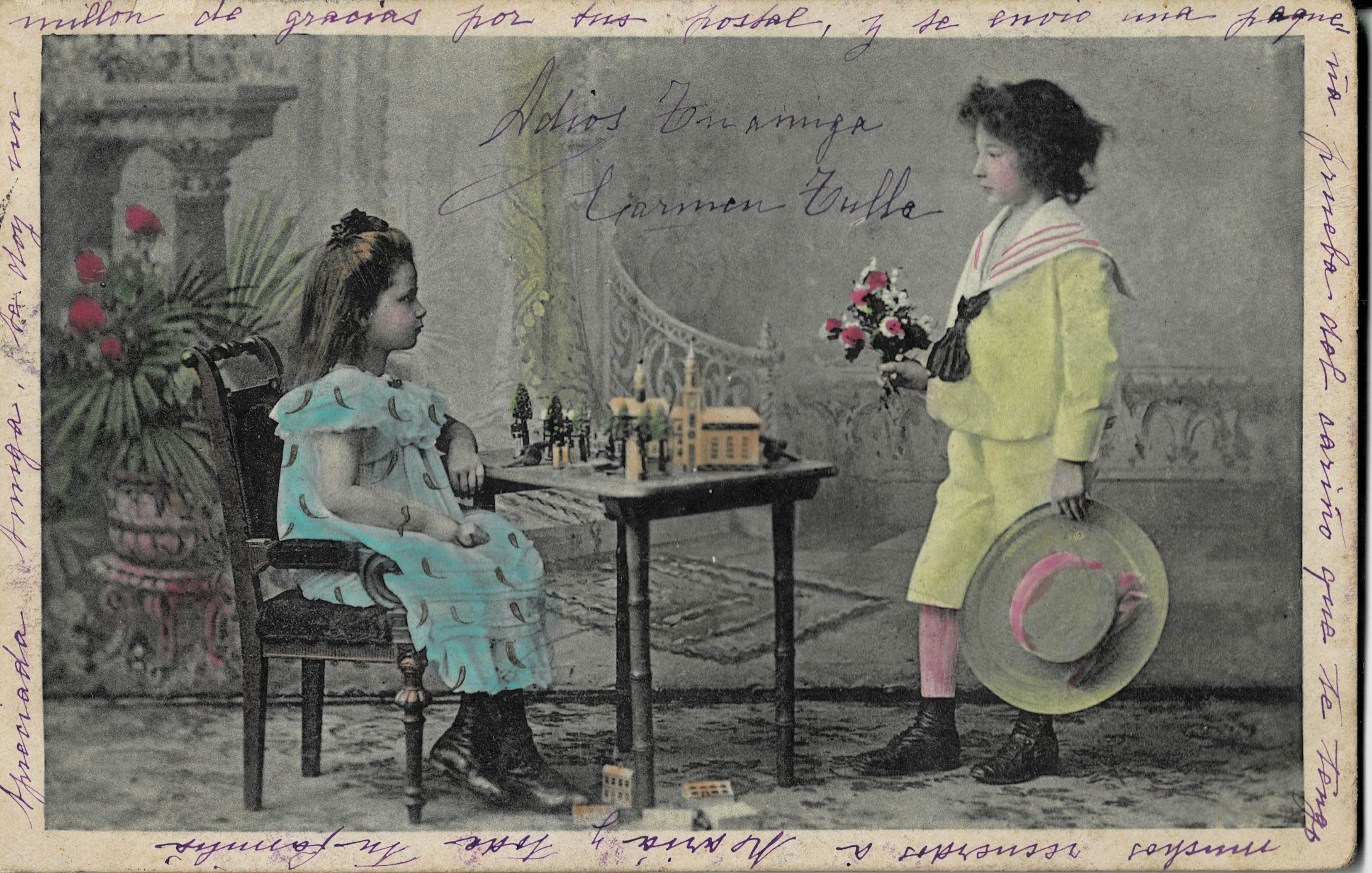 POSTAL NIÑOS JUGANDO.
