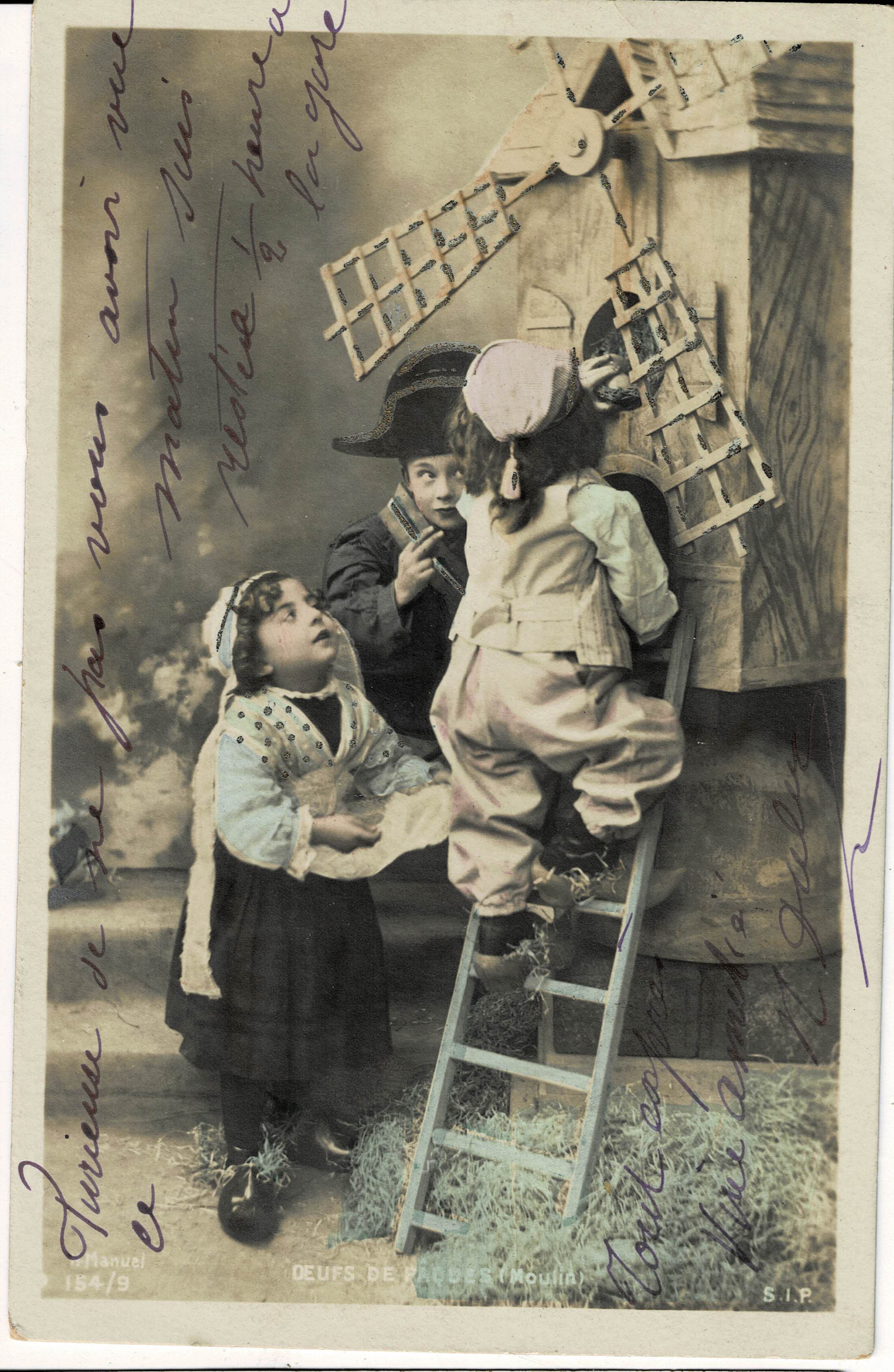 POSTAL NIÑOS CON MOLINO.