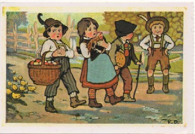 POSTAL DE NIÑOS. REPRODUCCION.