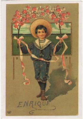 POSTAL DE NIÑOS. REPRODUCCION. ENRIQUE