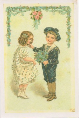 POSTAL DE NIÑOS. REPRODUCCION.