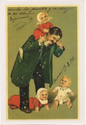 POSTAL DE NIÑOS. REPRODUCCION.