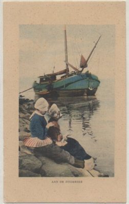 POSTAL DE NIÑOS. AAN DE ZUIDERZER