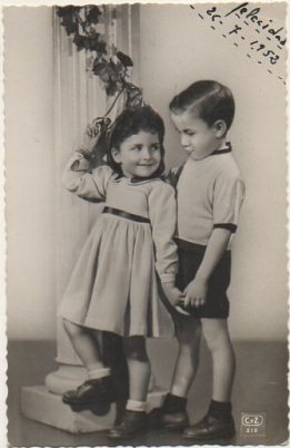 POSTAL DE NIÑOS. FELICITACION. AÑO 1952