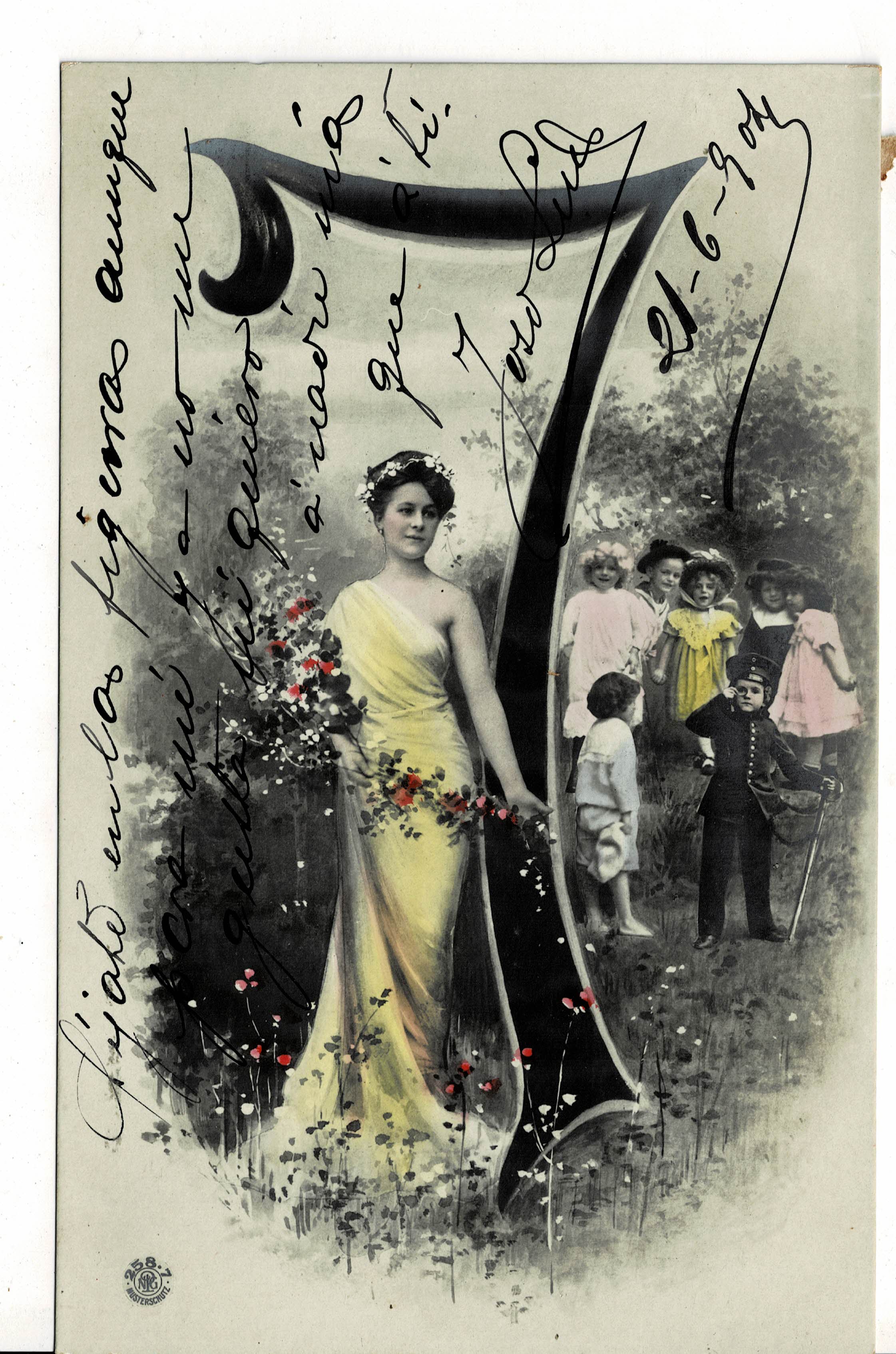 POSTAL DE NIÑOS NUMERO 7.
