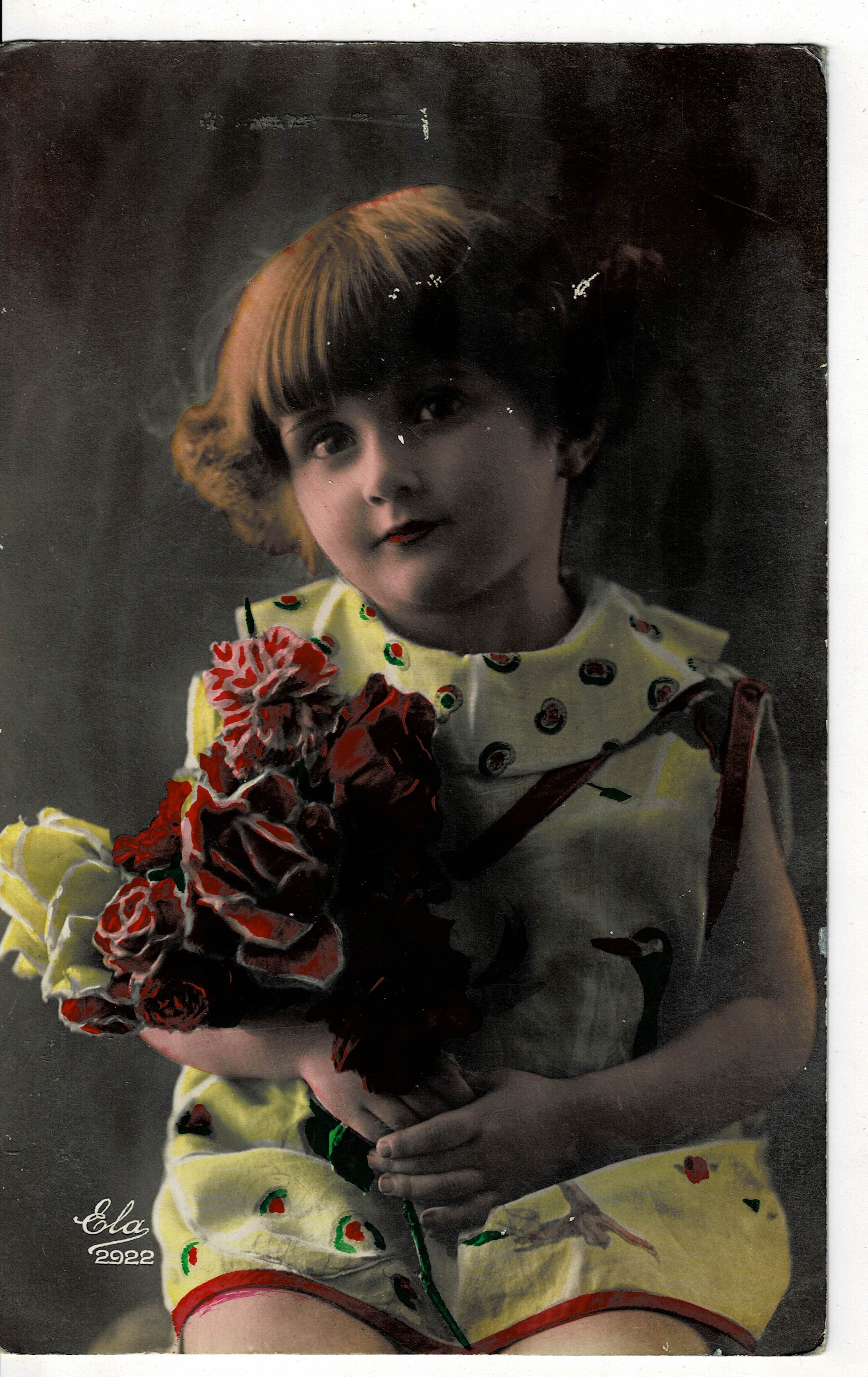 POSTAL DE NIÑOS. NIÑA A COLOR.
