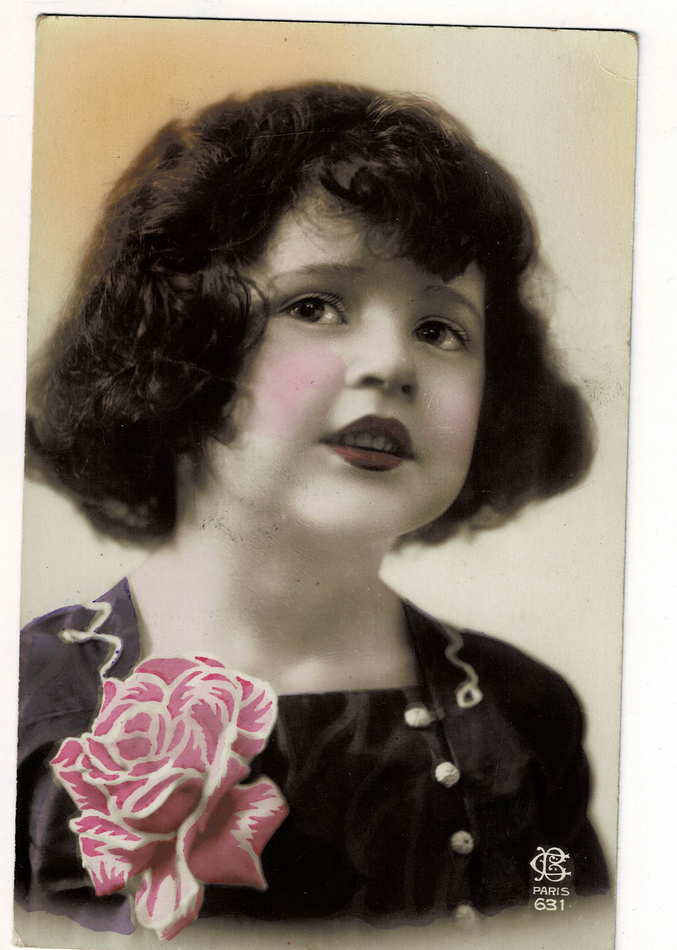 POSTAL DE NIÑOS. NIÑA A COLOR.