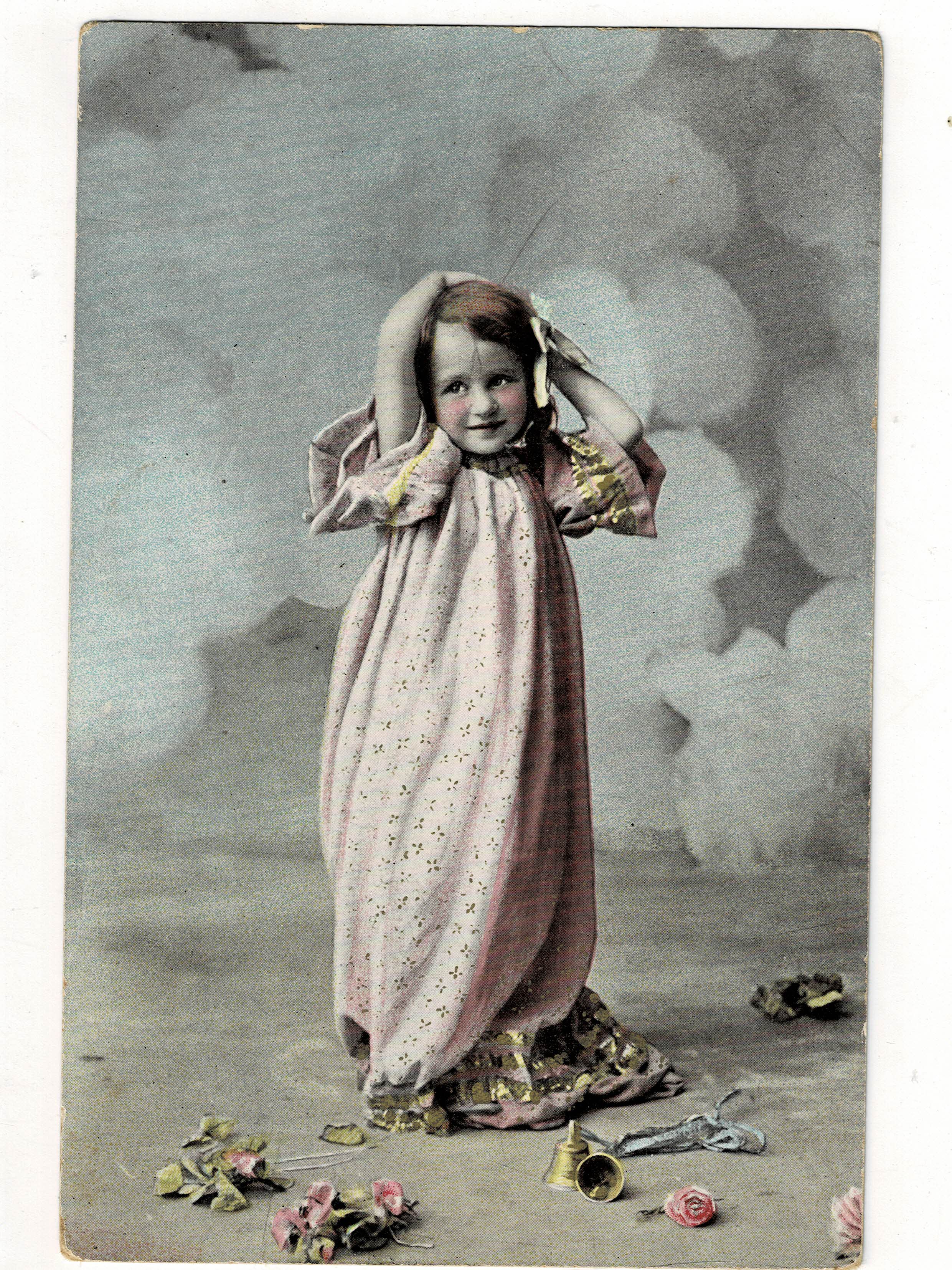POSTAL DE NIÑOS. NIÑA A COLOR.