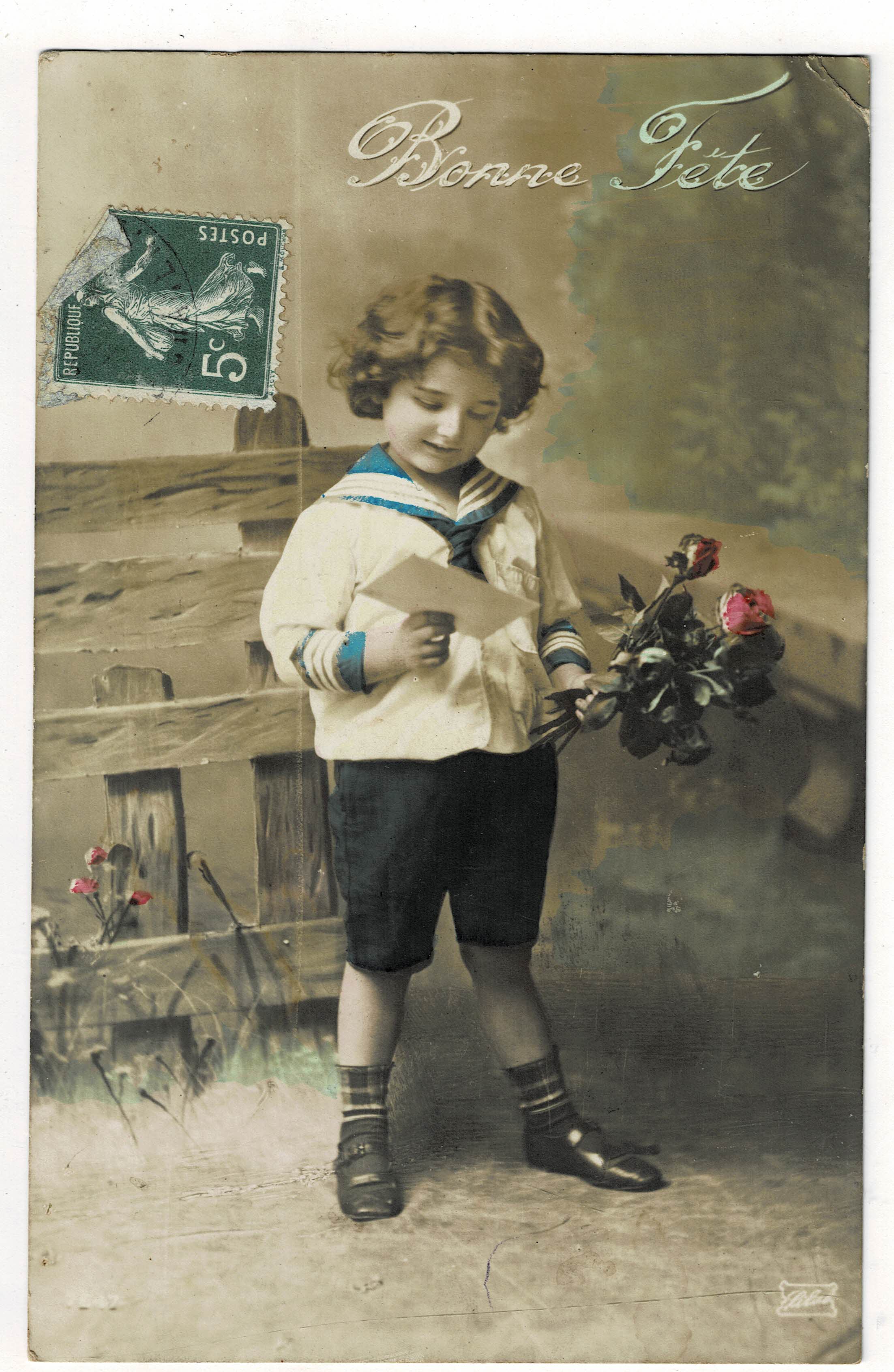 POSTAL DE NIÑOS. NIÑO. BONNE FETE.