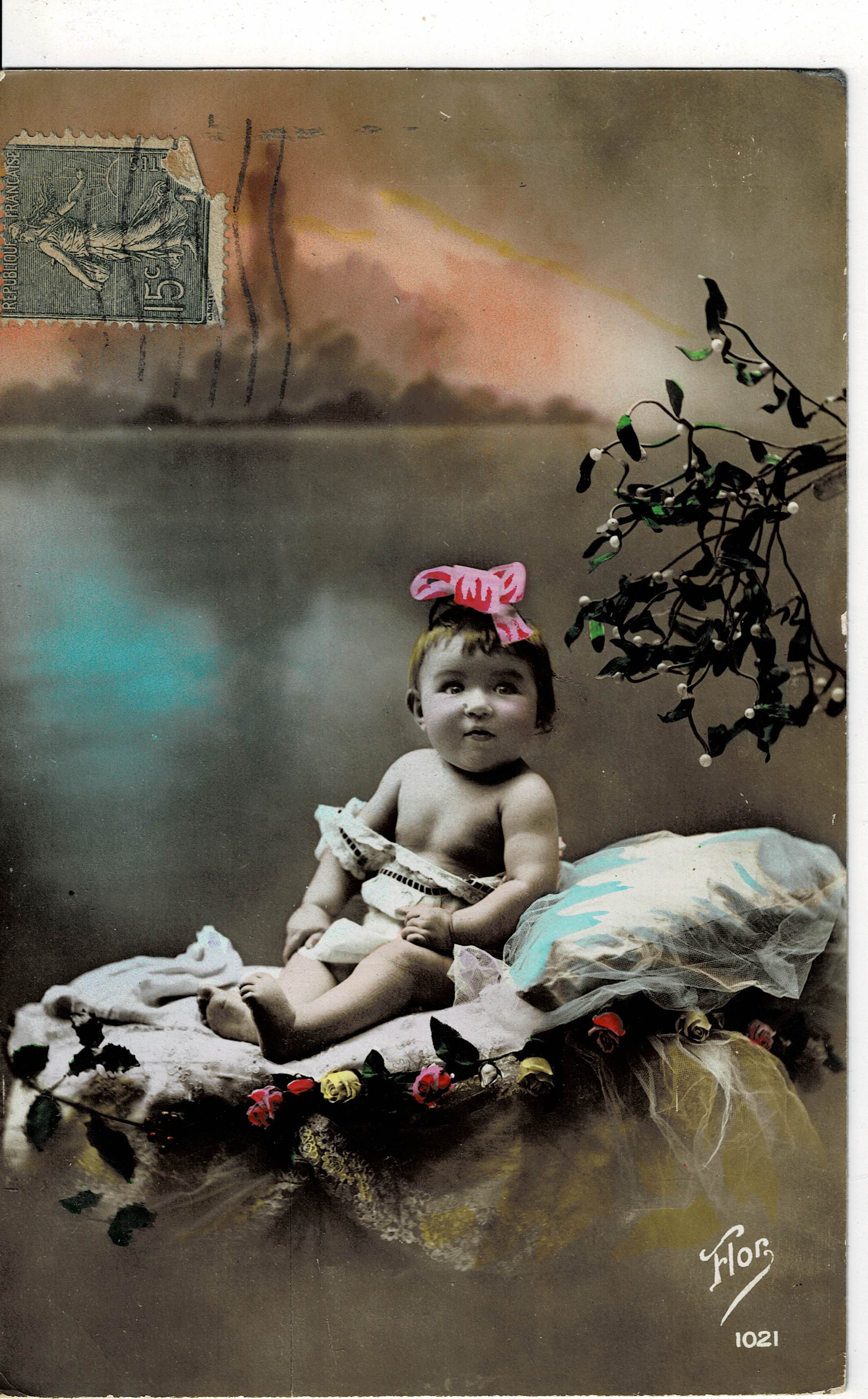 POSTAL DE NIÑOS. BEBE NIÑA.