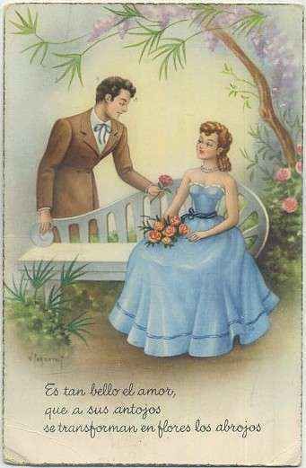 POSTAL DE PAREJA ES TAN BELLO EL AMOR….