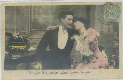 POSTAL DE PAREJA. PLAISIR D'AMOUR DURE TOUTE LA VIE