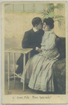 POSTAL DE PAREJA. CHEZ EUX. BUEN HEUREUX