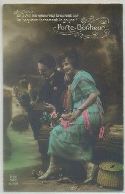 POSTAL DE PAREJA. PORTE-BONHEUR