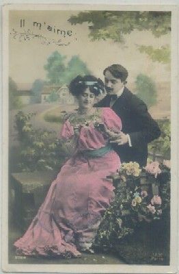 POSTAL DE PAREJA. IL M'AIME