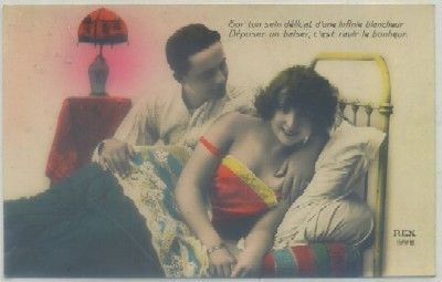 POSTAL DE PAREJA. SUR TON SEIN DELICAT D'UNE INFINIE BLANCHEUR