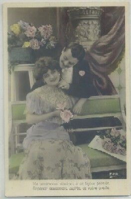 POSTAL DE PAREJA. MA TENDRESSE VOUDRAIT A CE BIJOUX PAREILLE