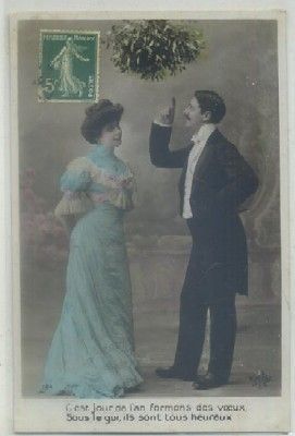 POSTAL DE PAREJA. C'EST JOUR DE L'AN FORMONS DES VOEUX