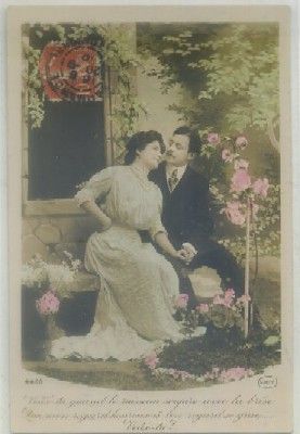 POSTAL DE PAREJA. VEUX-TU QUAND LE RUISSEAU SOUPIRE AVEC LE BRISE
