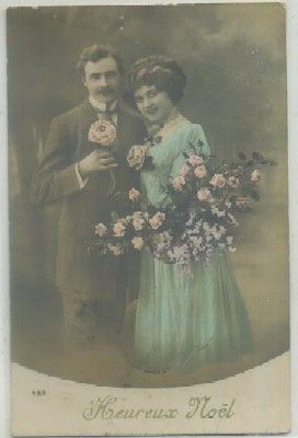 POSTAL DE PAREJA. HEUREUX NOEL