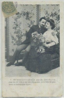 POSTAL DE PAREJA. OH LAISSE-MOI TE SUIVRE AU PAYS DES REVES D'OR