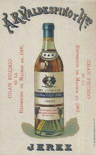 POSTAL DE PUBLICIDAD FINE CHAMPAGNE VALDESPINO JEREZ