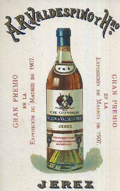 POSTAL DE PUBLICIDAD FINE CHAMPAGNE VALDESPINO JEREZ