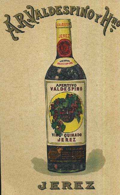 POSTAL DE PUBLICIDAD VALDESPINO JEREZ APERITIVO VINO QUINADO