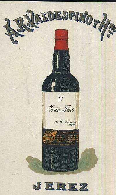 POSTAL DE PUBLICIDAD VALDESPINO JEREZ FINO