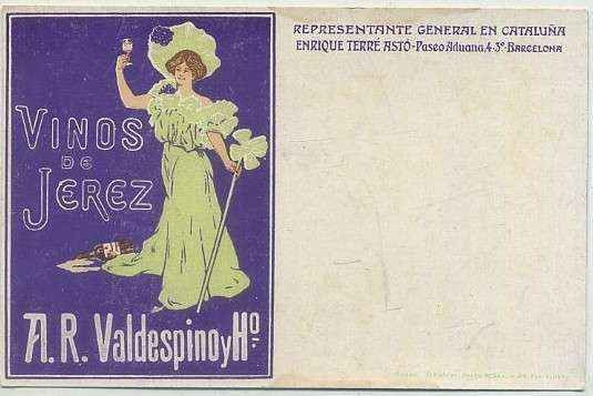 POSTAL DE PUBLICIDAD VALDESPINO VINOS DE JEREZ